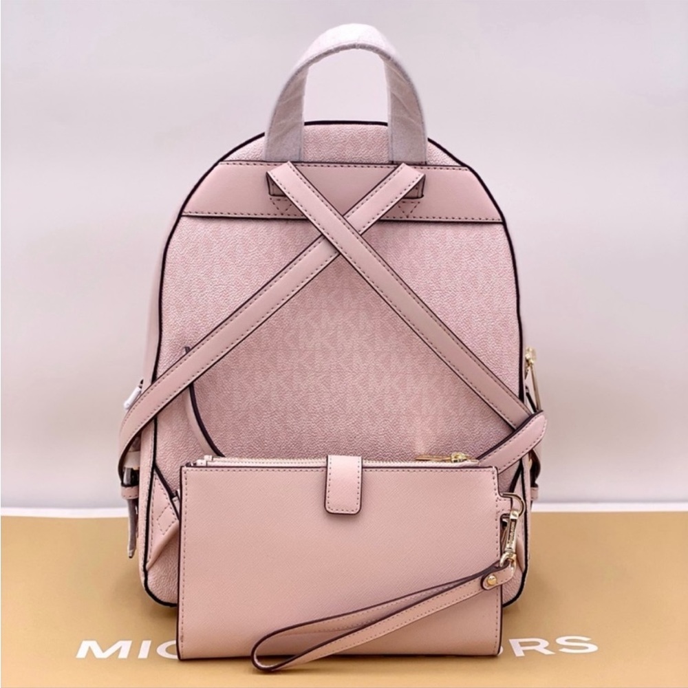 MICHAEL KORS JAYCEE MEDIUM BACKPACK And Wallet Set Pink - Picture 6 of 16